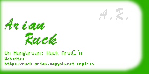 arian ruck business card